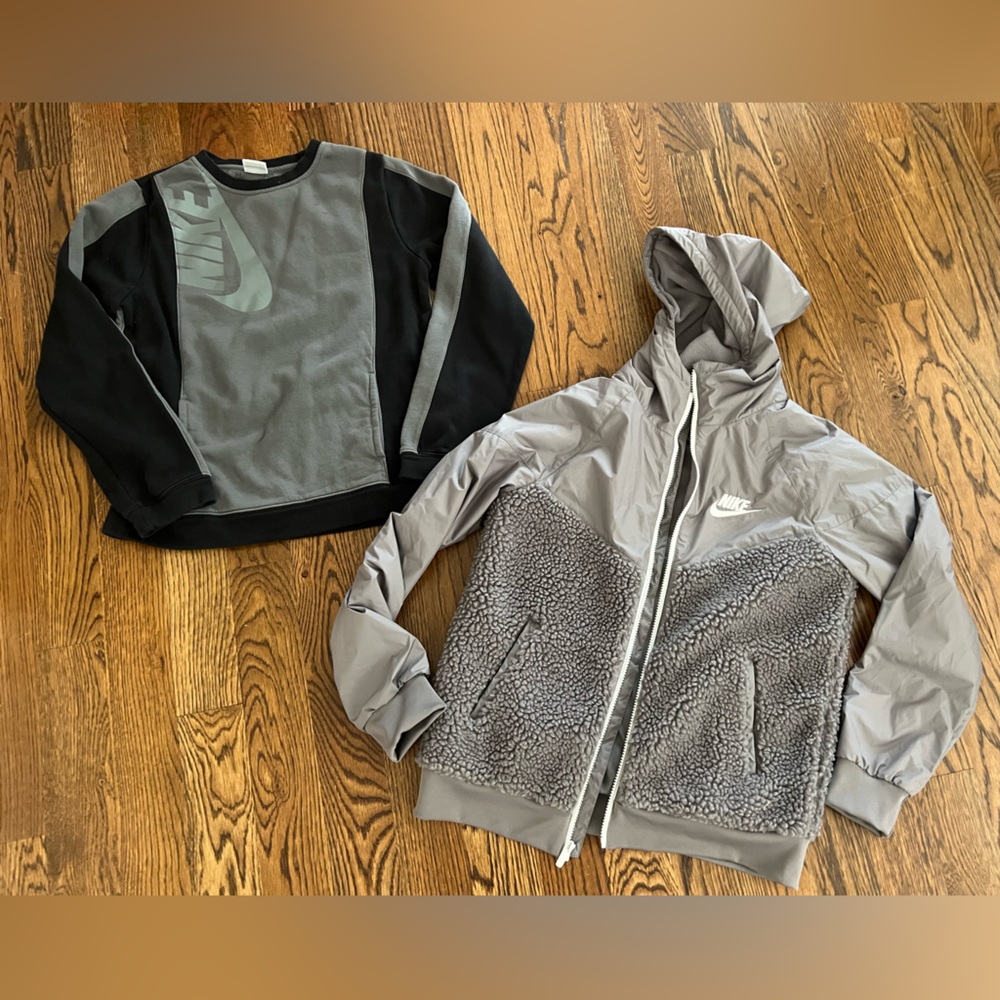 Nike Youth Gray Jacket + Sweatshirt XL